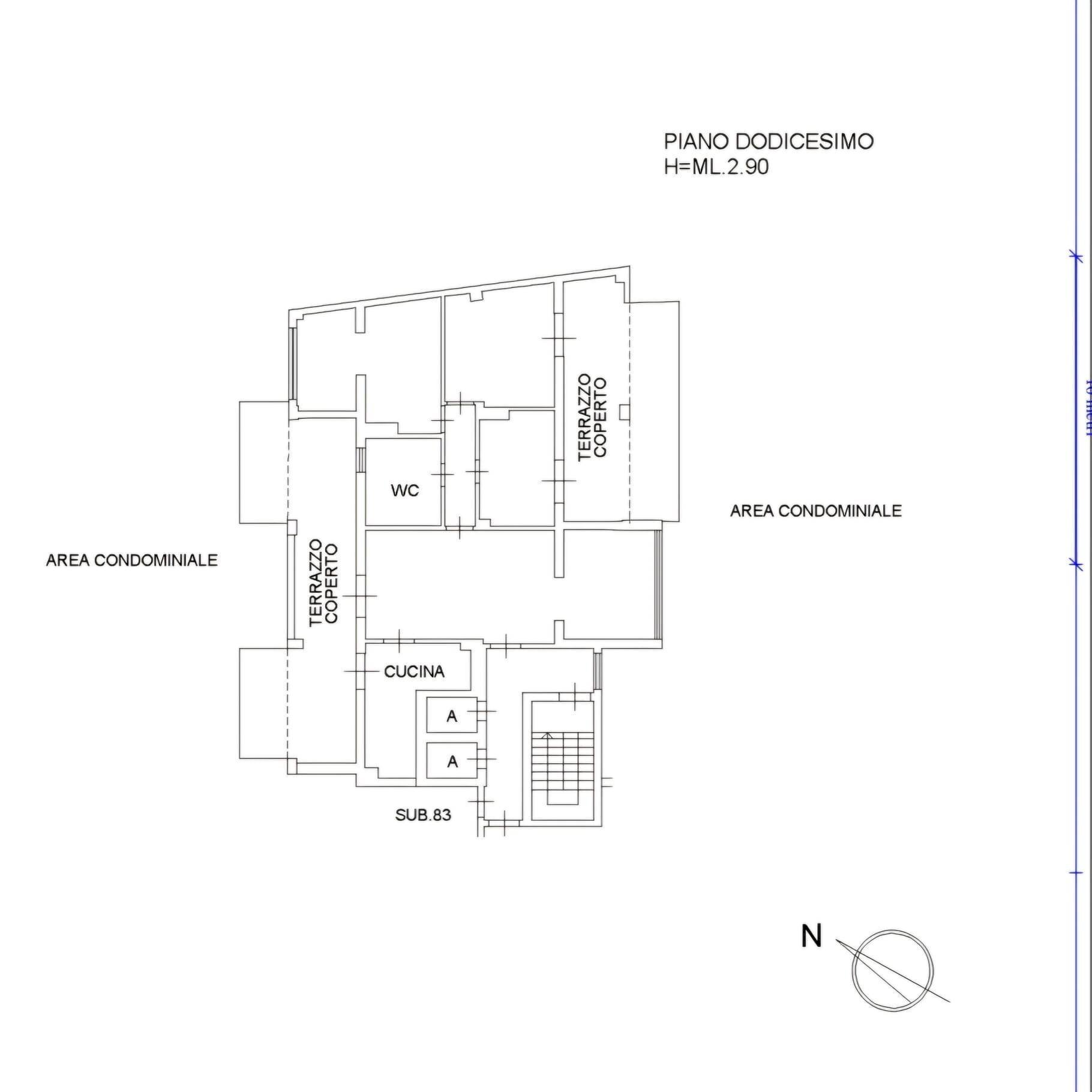 Foto 61 - Attico Via Vincenzo Li Muli
 
102, Palermo - planimetria 1