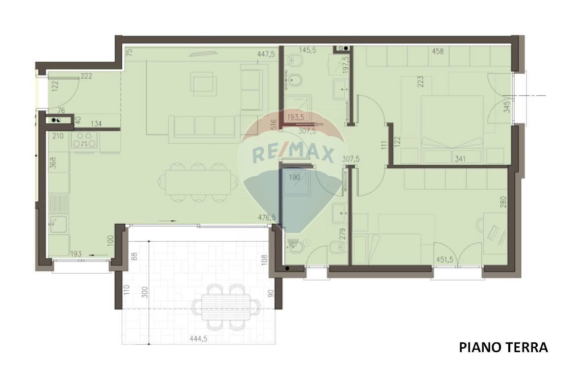 Pianta 2D - Trilocale via monte bianco, Rovellasca - planimetria 1