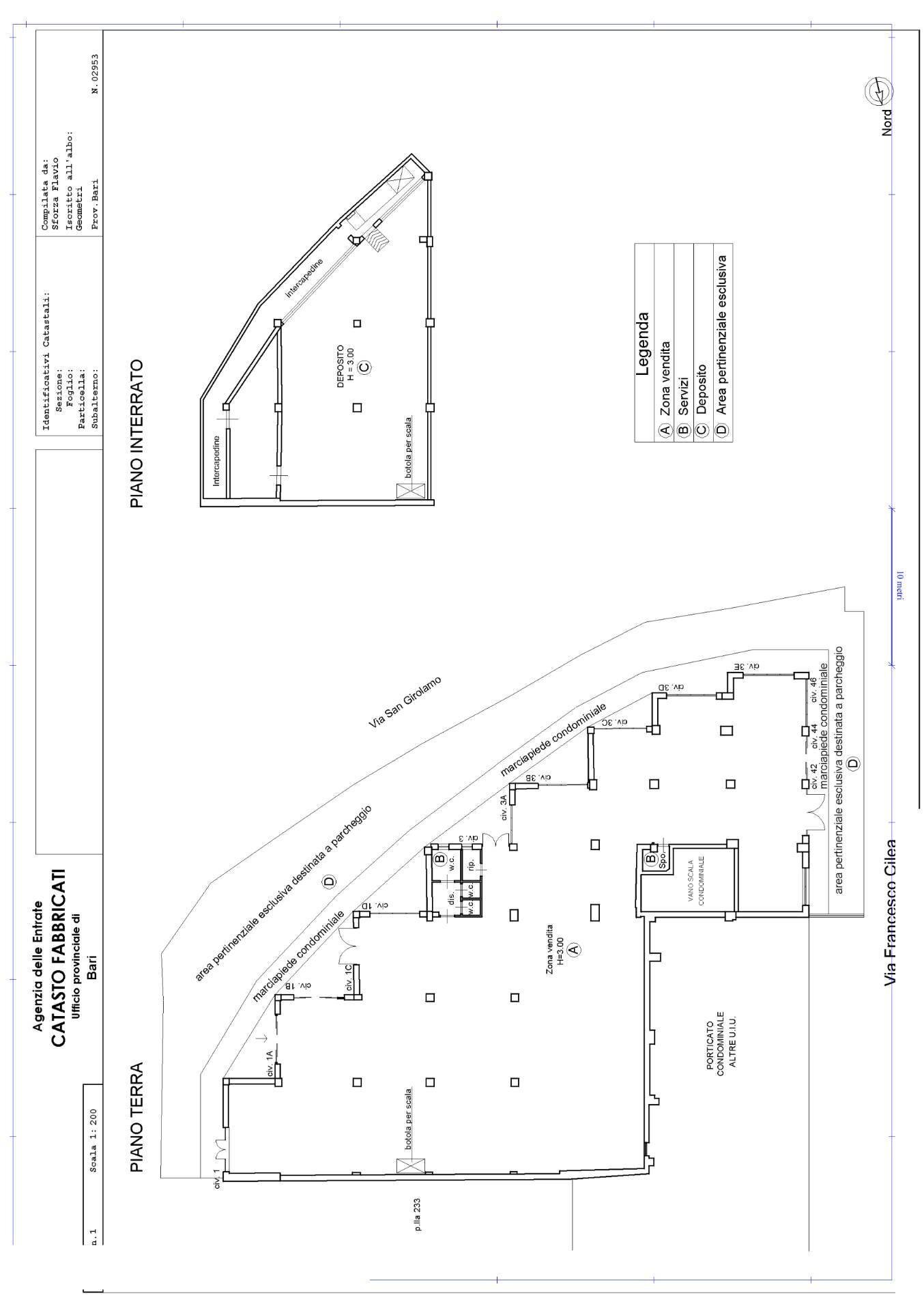 Foto 2 - Commercial Premises Via San Girolamo
 
1, Bari - floor plans 1