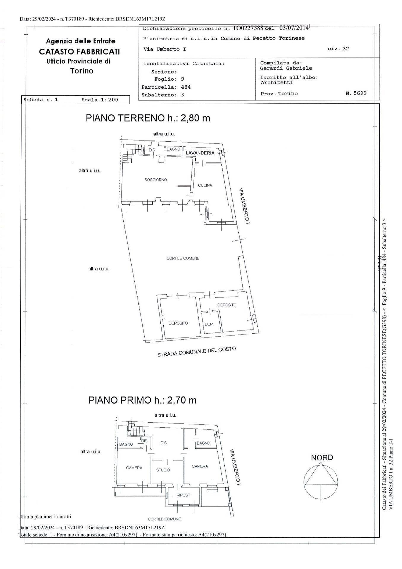Foto 43 - Casa indipendente Via Umberto I
 
32, Pecetto Torinese - planimetria 1