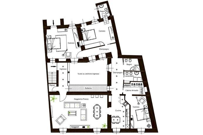 Planimetria - Appartamento via porta dipinta, Bergamo - planimetria 1