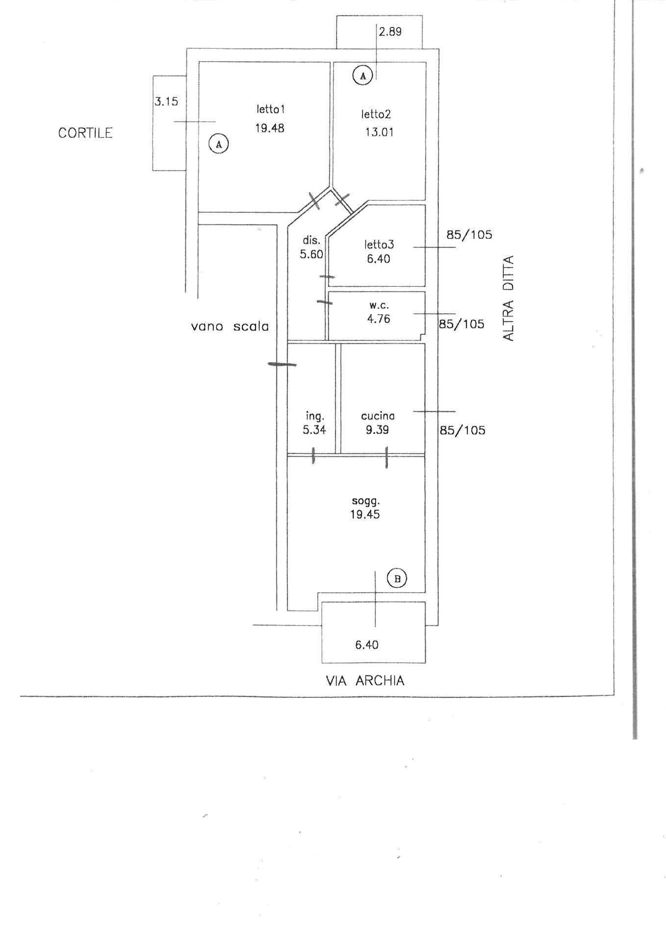 Foto 18 - Quadrilocale Via Monsignore Carabelli, Siracusa - planimetria 1
