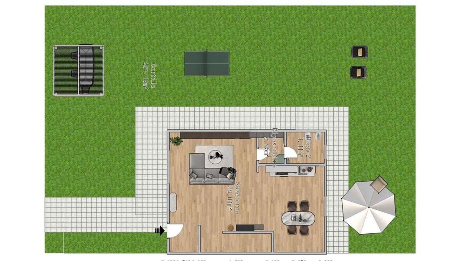 planimetria - Villa a Schiera Paolo Marconi, Rimini - planimetria 1