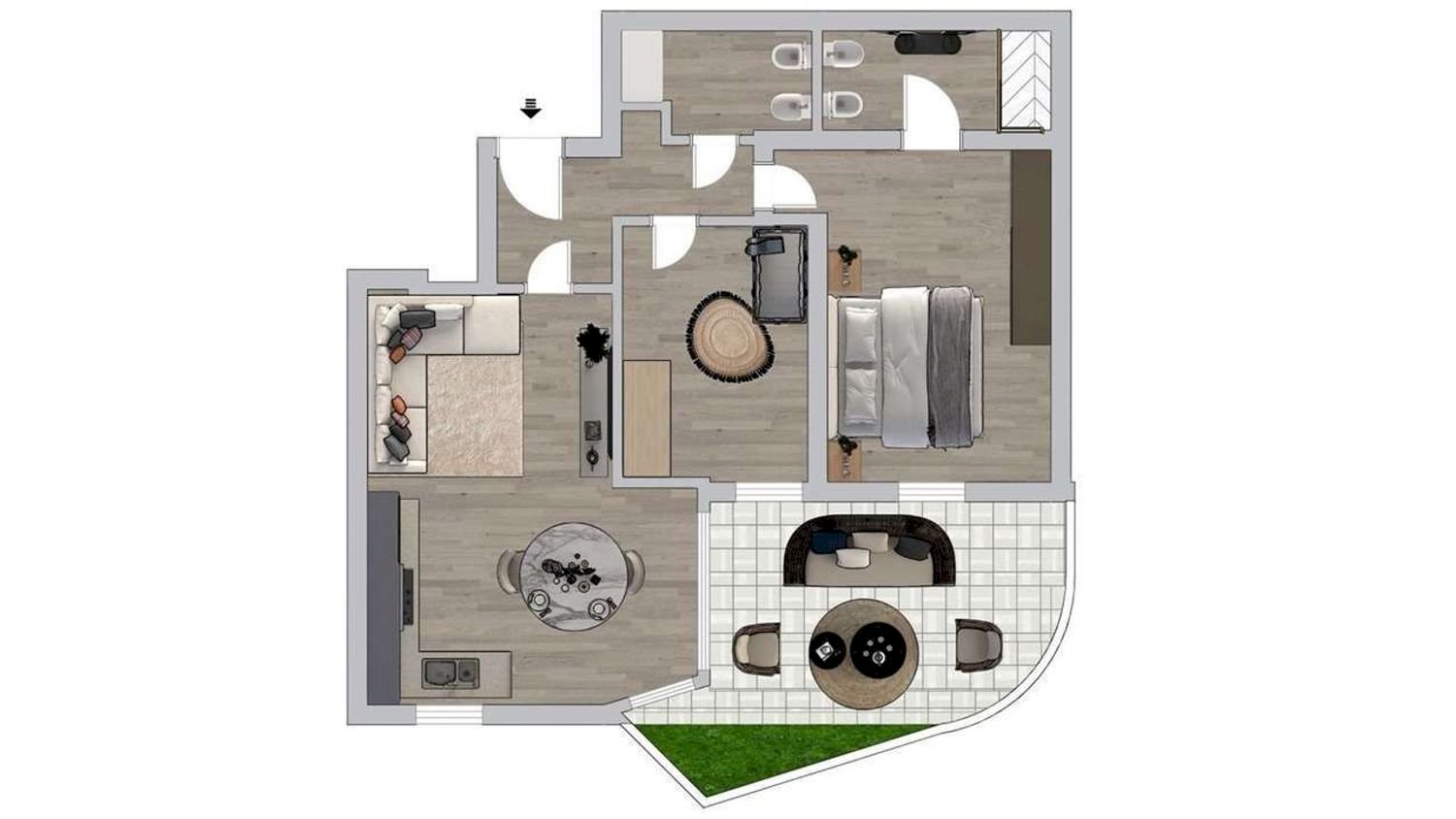 planimetria - Trilocale Paolo Marconi, Rimini - planimetria 1