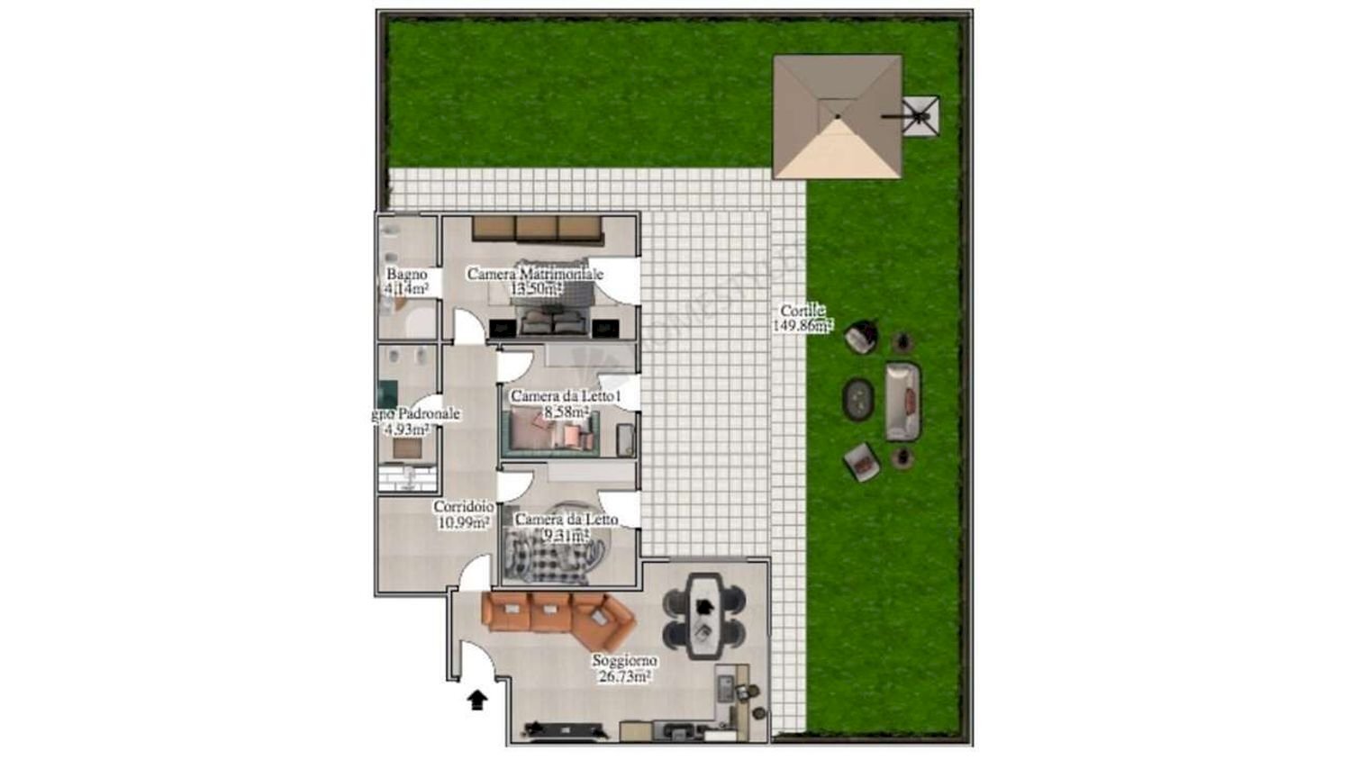 planimetria - Quadrilocale Paolo Marconi, Rimini - planimetria 1