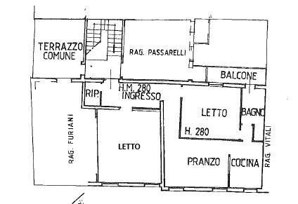 Foto 23 - Trilocale Via Mozzo Tegola, Ferrara - planimetria 1