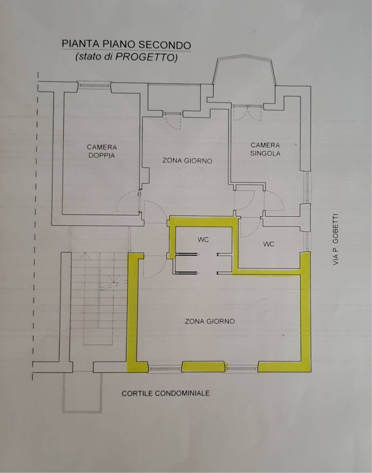 Monolocale via Piero Gobetti, Cuneo (zona Donatello) - planimetria 1