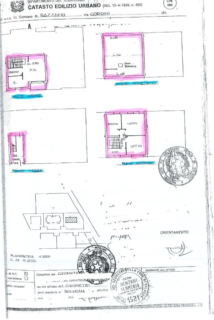 Four-room apartment Via Amedeo Gordini, Valsamoggia (neighborhood San Lazzaro) - floor plans 1