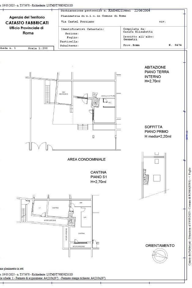 Villa a Schiera viale di Castel Porziano, Roma - planimetria 1