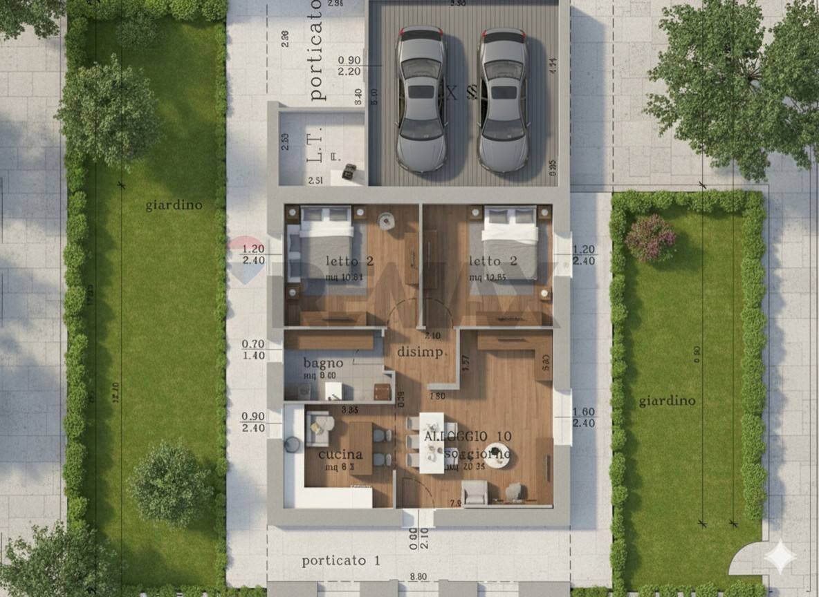 Pianta 3D - Three-room apartment Ponte San Pietro - photo 3