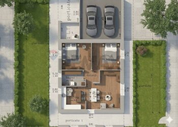 Pianta 3D - Trilocale Ponte San Pietro - foto 3