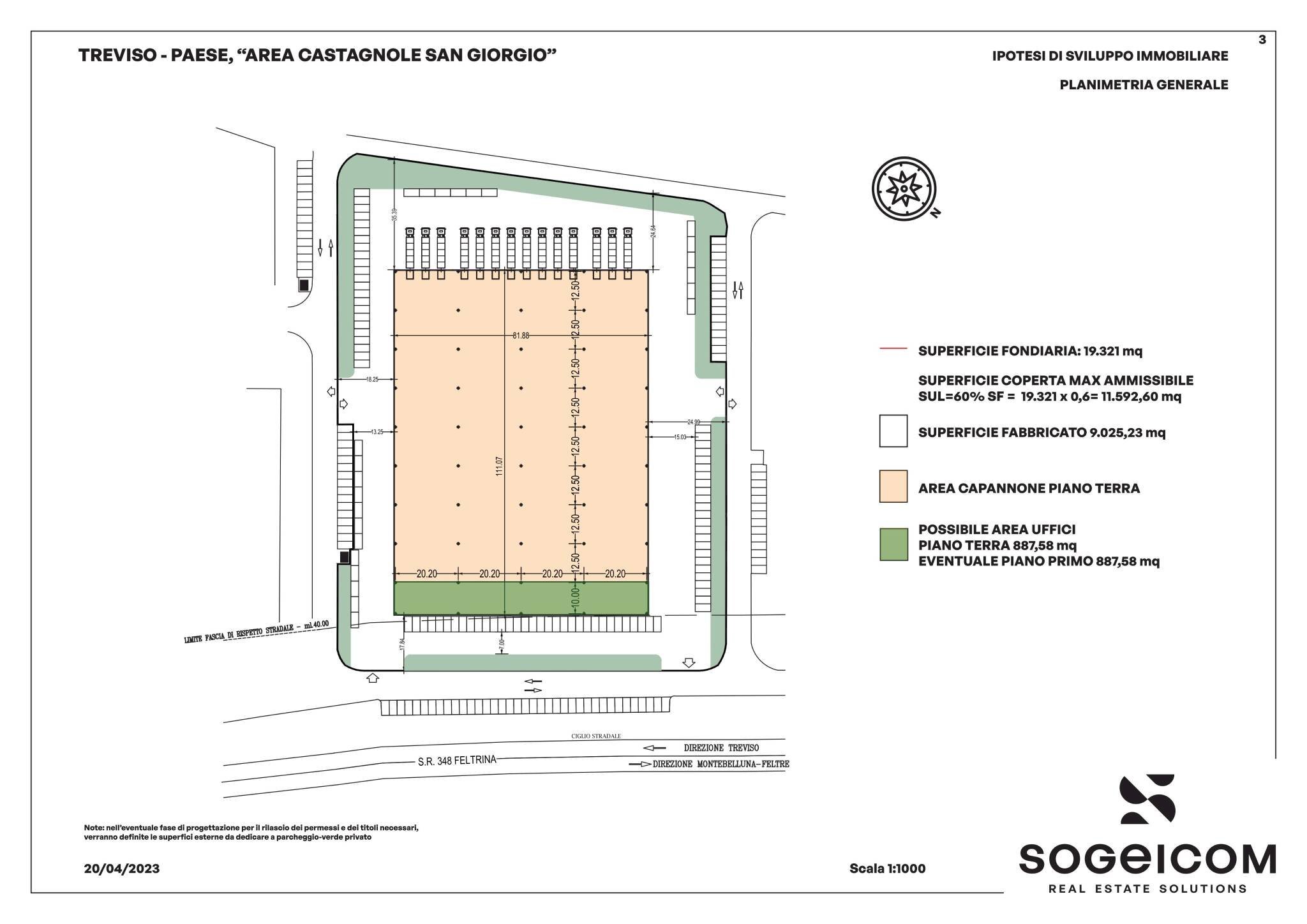 Terreno edificabile via Feltrina, Paese - planimetria 1