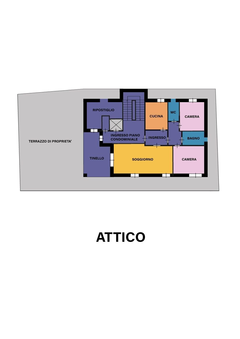 Attic via Albio Tibullo, Bellaria-Igea Marina - floor plans 1