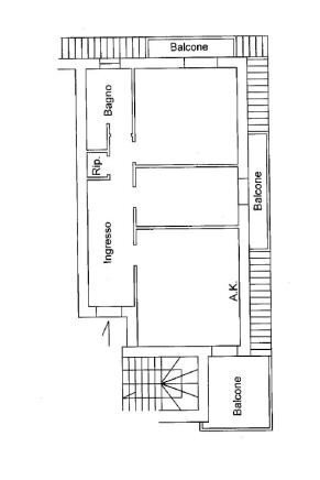 Trilocale via Villabate, Roma - planimetria 1