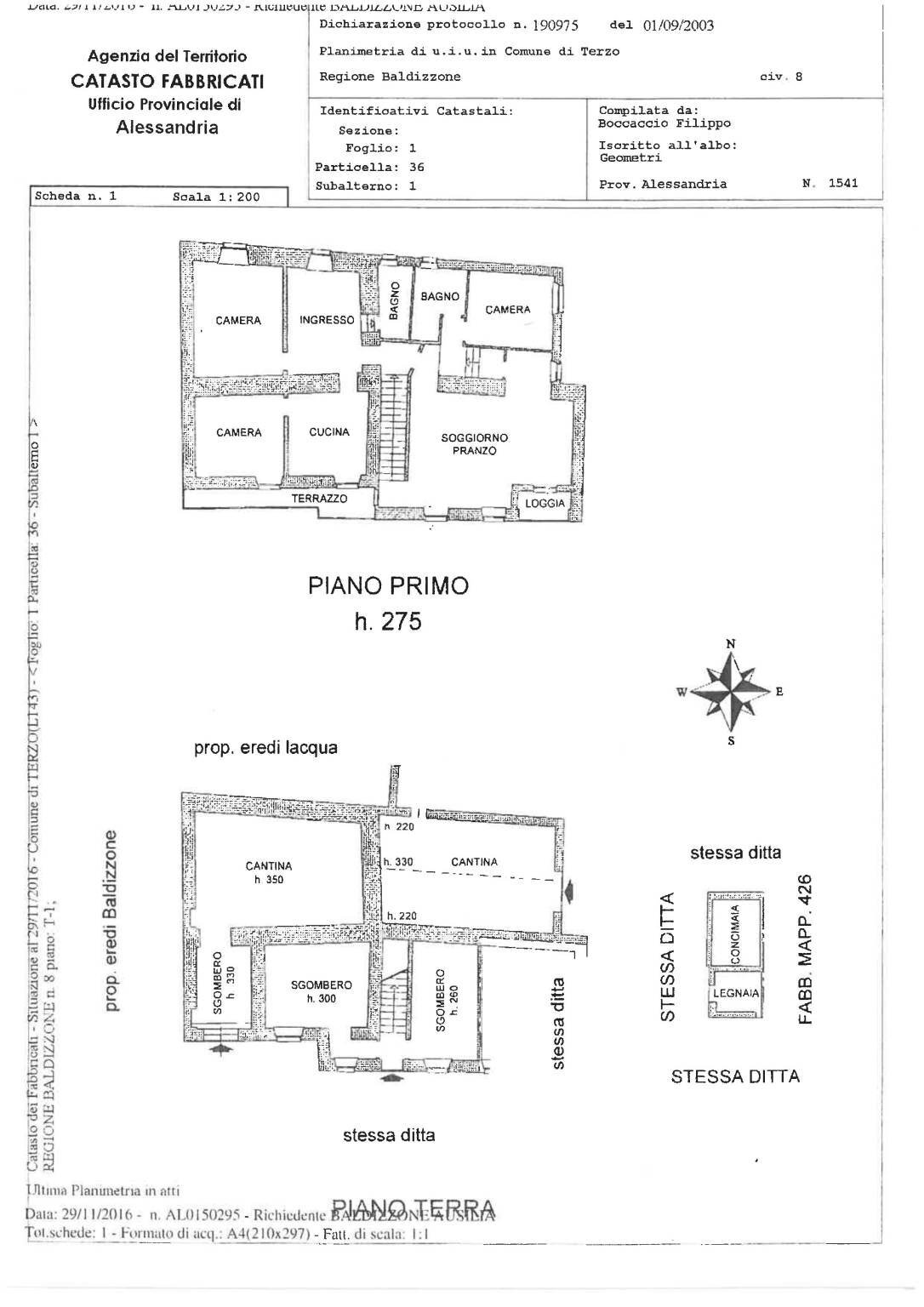Rustico Regione Baldizzone, 8, Terzo - planimetria 1