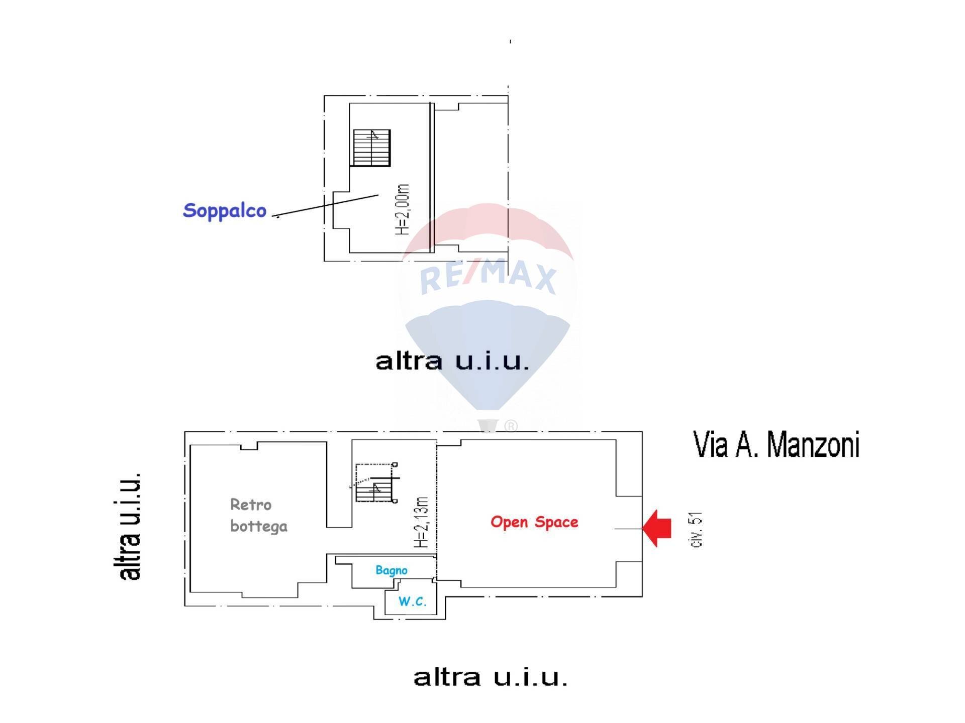 Pianta 2D - Commercial Premises Via Alessandro Manzoni
 
51, Casoria - floor plans 1