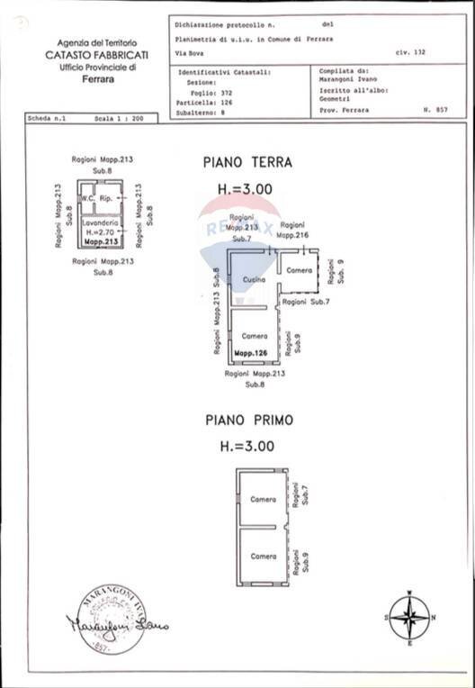 Pianta 2D - Casa semi indipendente Via Bova
 
132, Ferrara - planimetria 1
