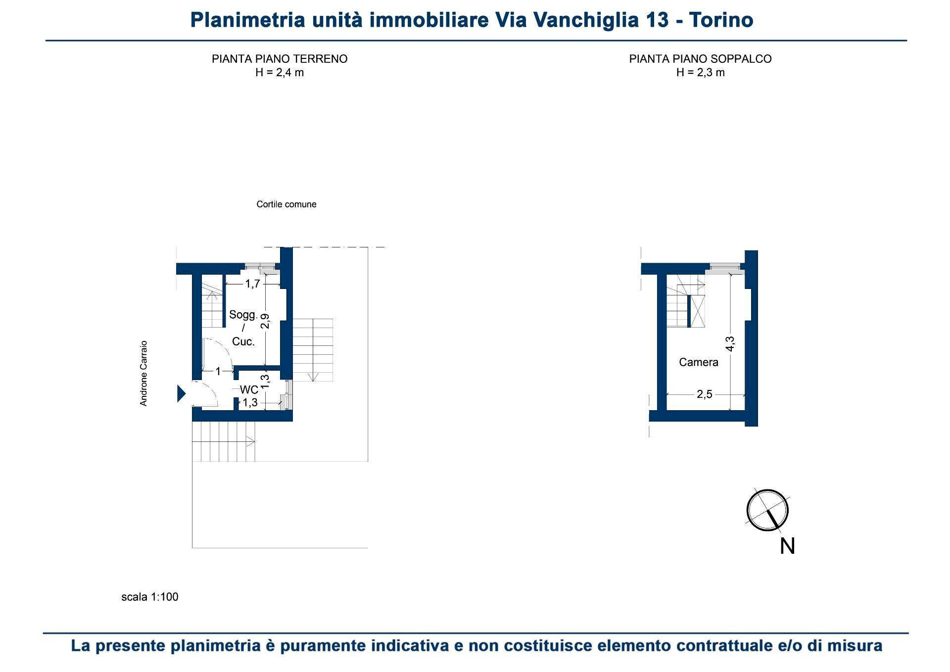 Foto 13 - Two-room apartment Via Vanchiglia
 
13, Torino - floor plans 1
