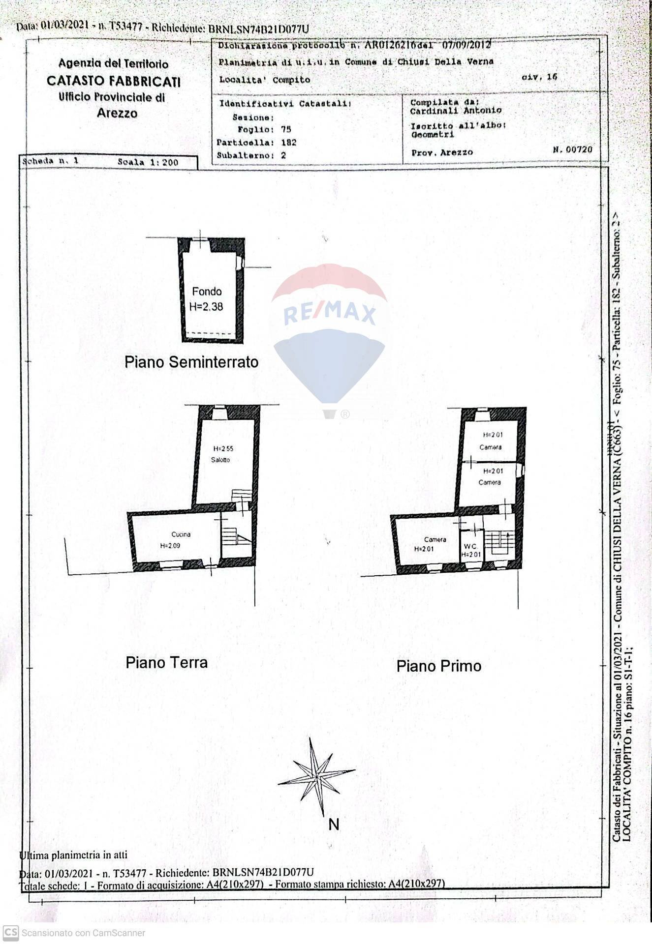 Pianta 2D - Casa semi indipendente Loc. Villa di Compito
 
16, Chiusi della Verna - planimetria 1