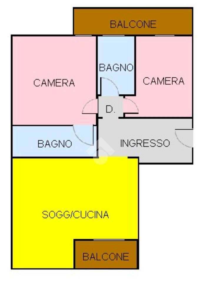 Three-room apartment Via Monte Grappa, Masate - floor plans 1