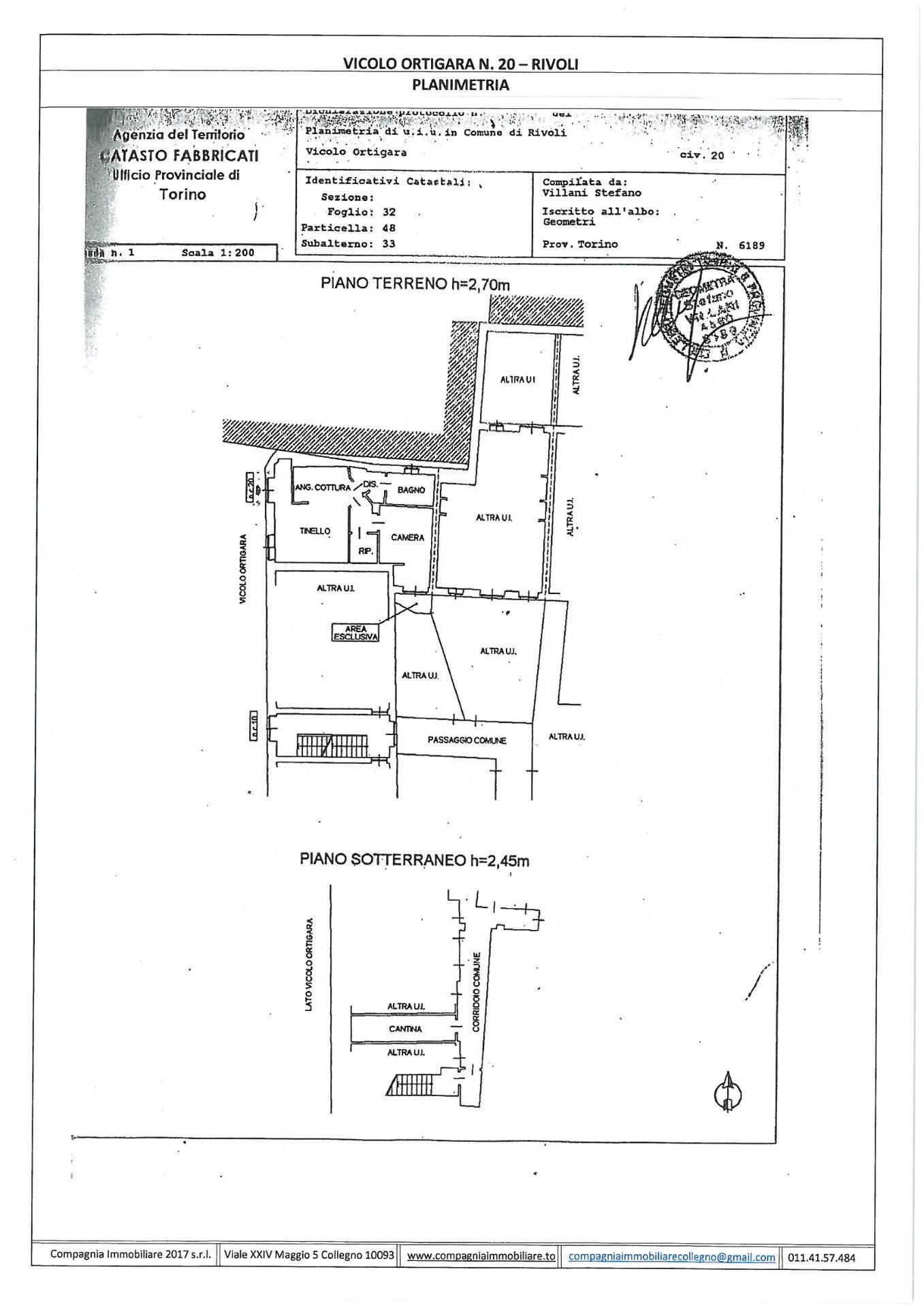 Foto 24 - Bilocale Vicolo Ortigara
 
20, Rivoli - planimetria 1