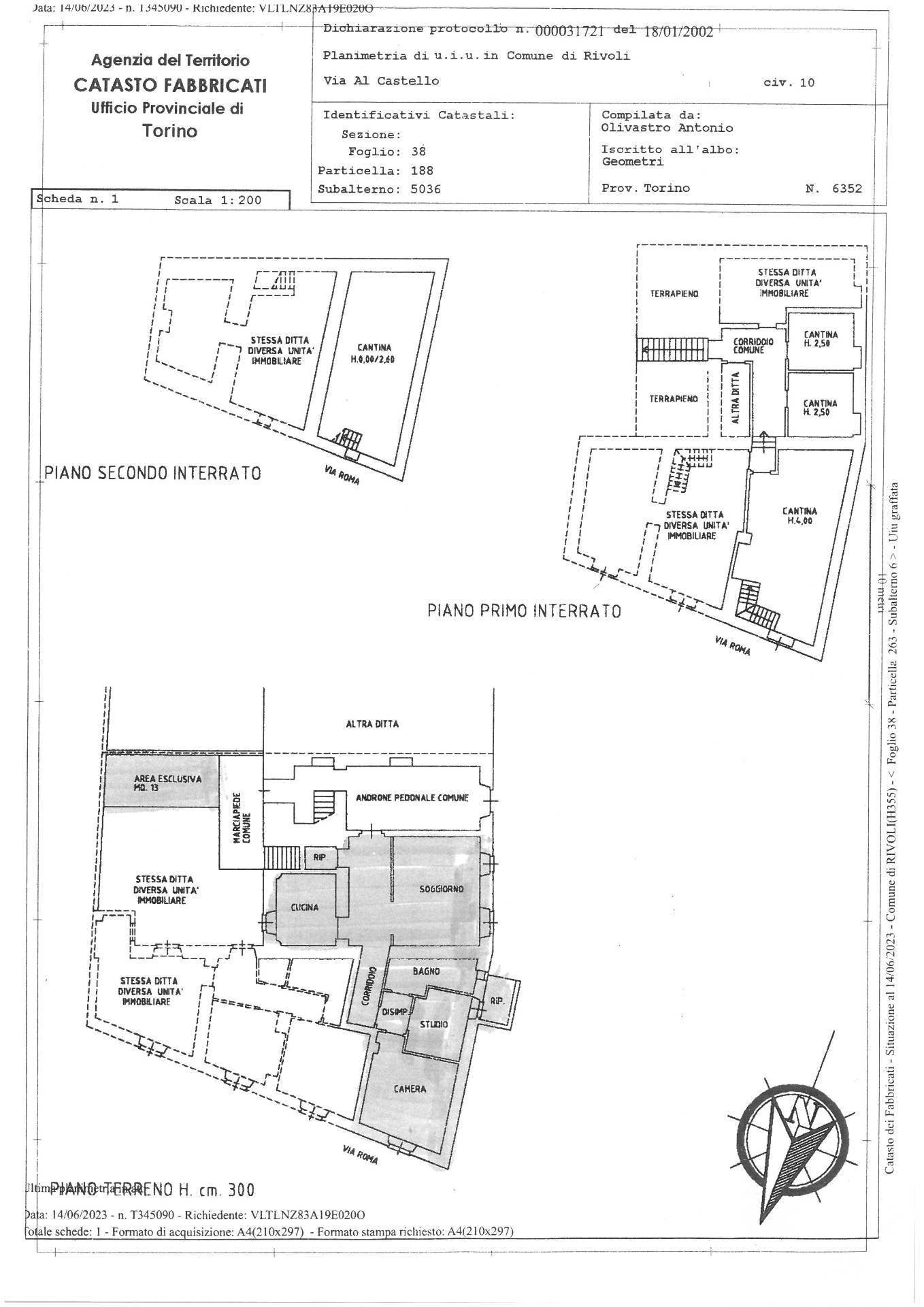 Foto 30 - Quadrilocale Via al Castello
 
10, Rivoli - planimetria 1