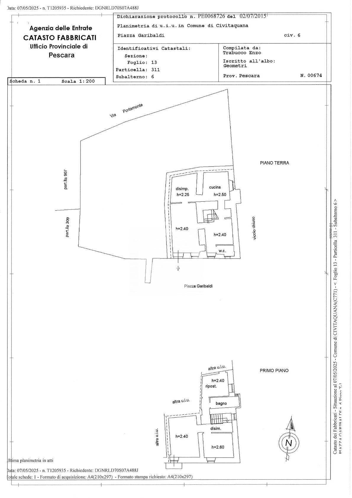 Foto 46 - Casa semi indipendente Piazza Garibaldi, Civitaquana - planimetria 1