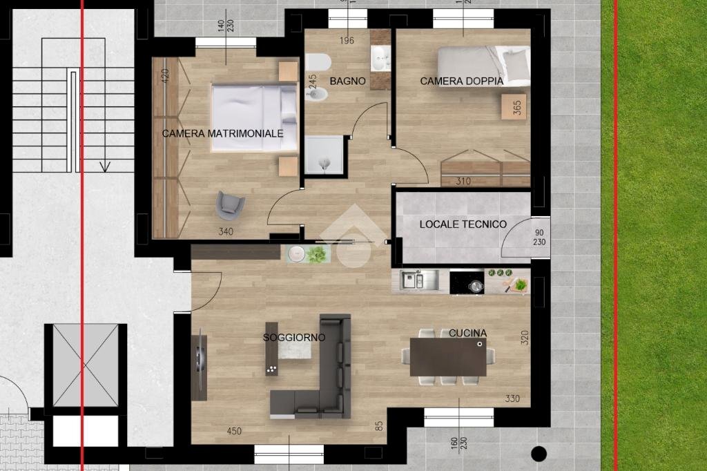 Quadrilocale Via Giaveno, Rivalta di Torino - planimetria 1