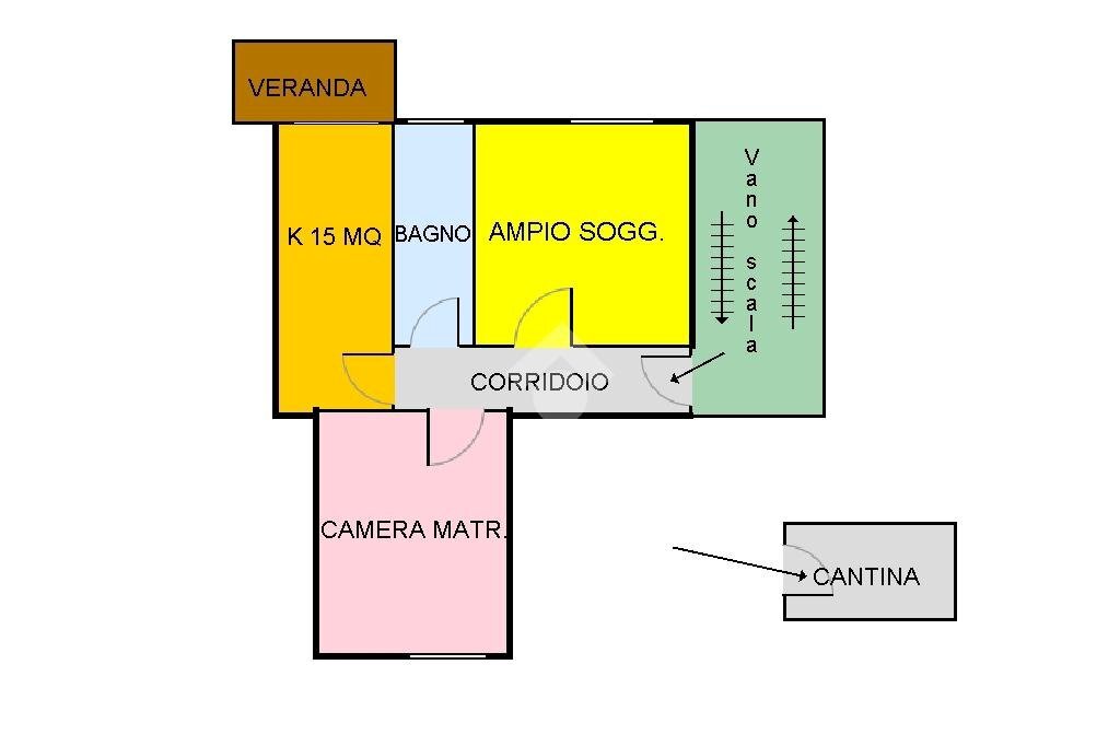 Three-room apartment Via G. Rovani, Sesto San Giovanni - floor plans 1