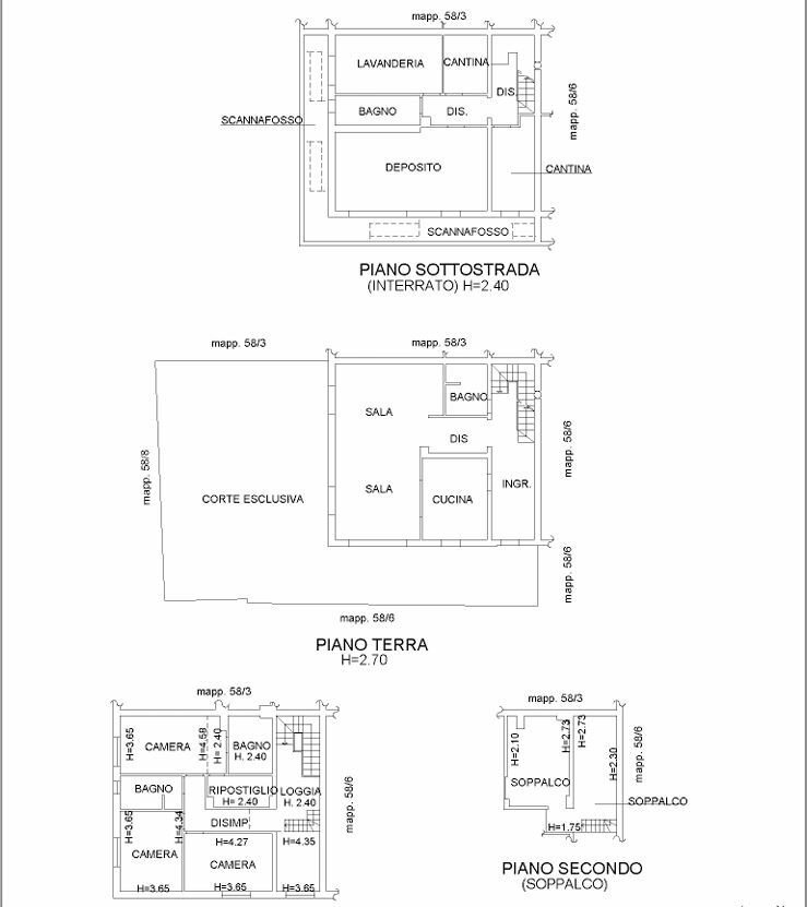 Villa Quadrifamiliare Bologna - planimetria 1