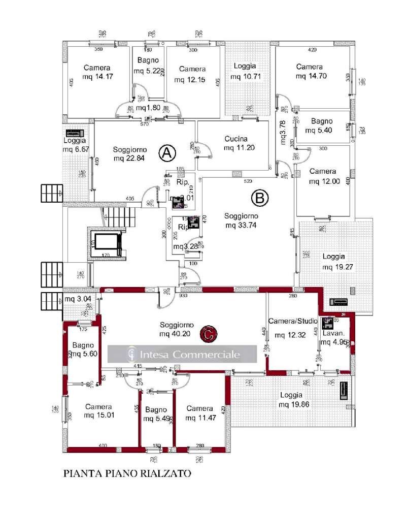 appartamento c - Four-room apartment Roncadelle - floor plans 1