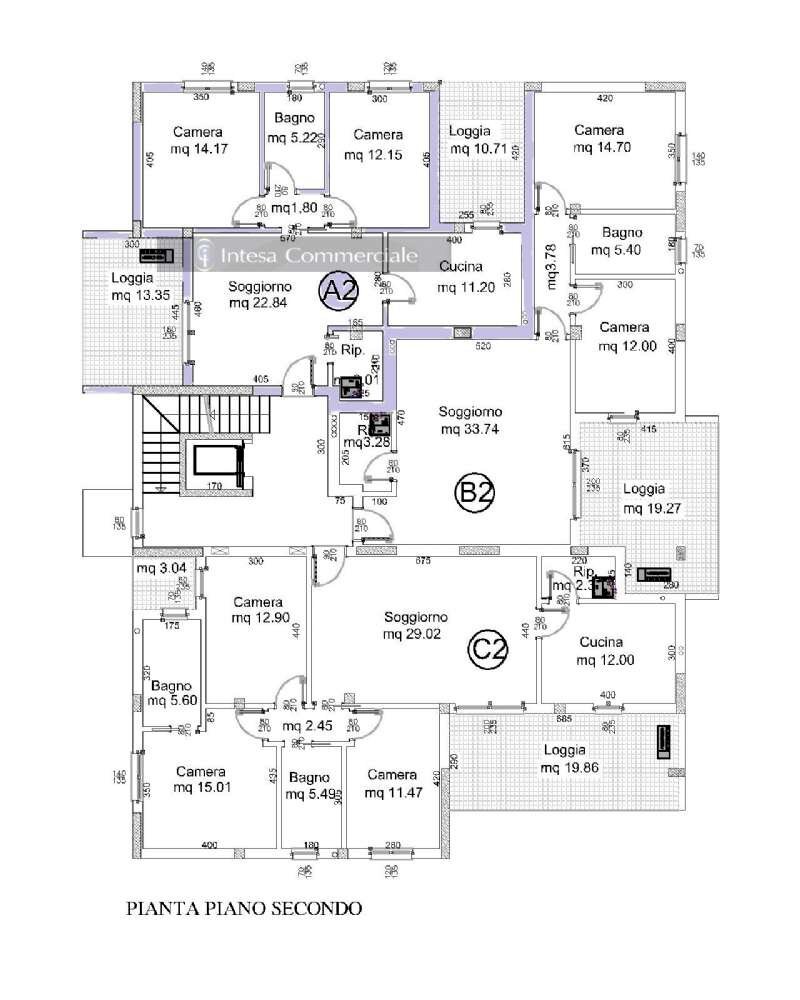 appartamento a2 - Trilocale Roncadelle - planimetria 1
