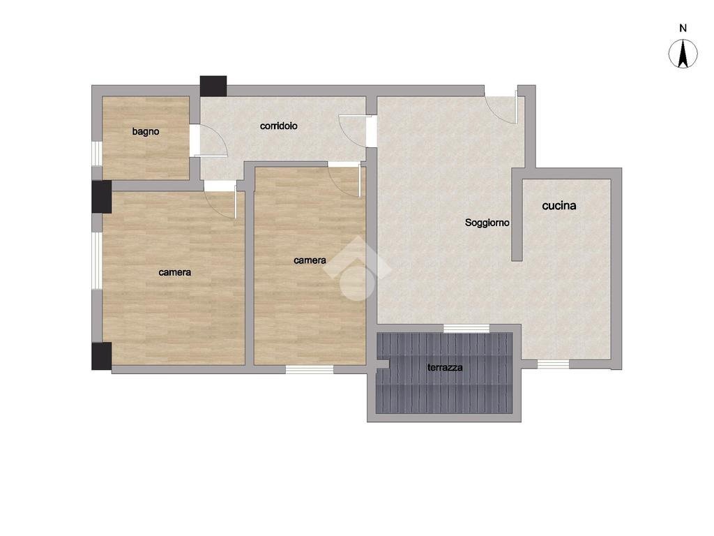 Three-room apartment Via Aldo Carpi, Milano (neighborhood Trenno) - floor plans 1