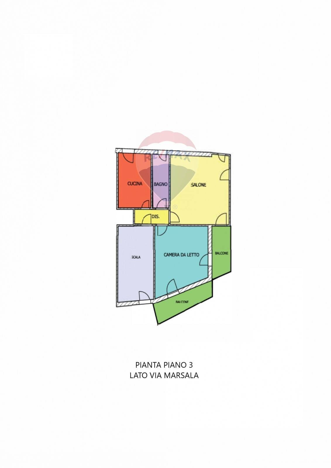 Pianta 2D - Trilocale Via Marsala
 
8, Giardini-Naxos - planimetria 1