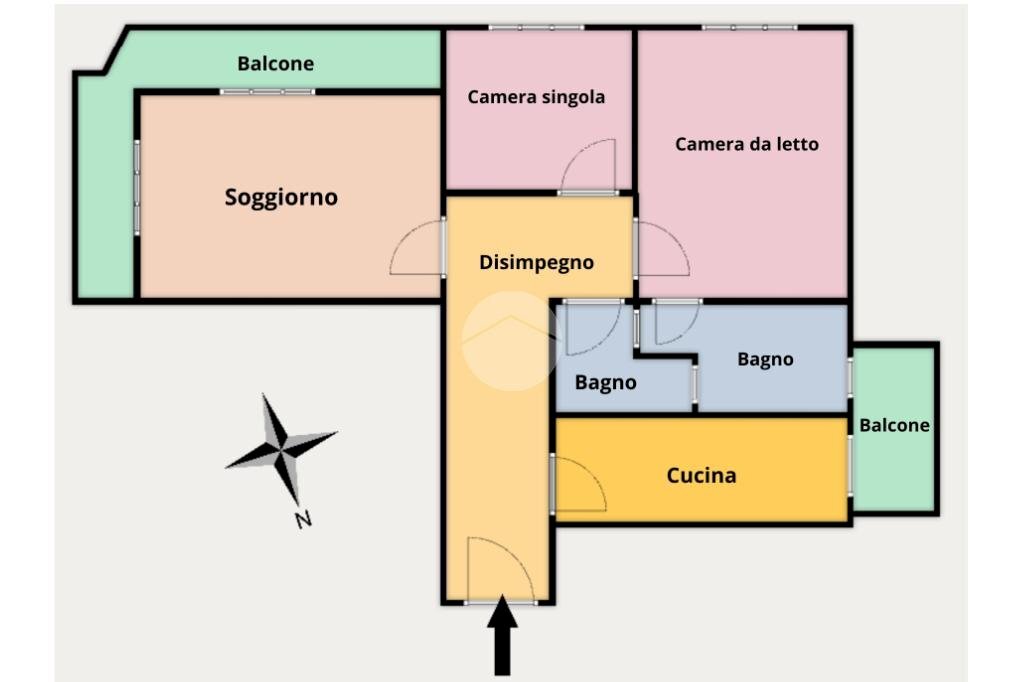 Trilocale Via Chianciano, Milano (zona Affori) - planimetria 1