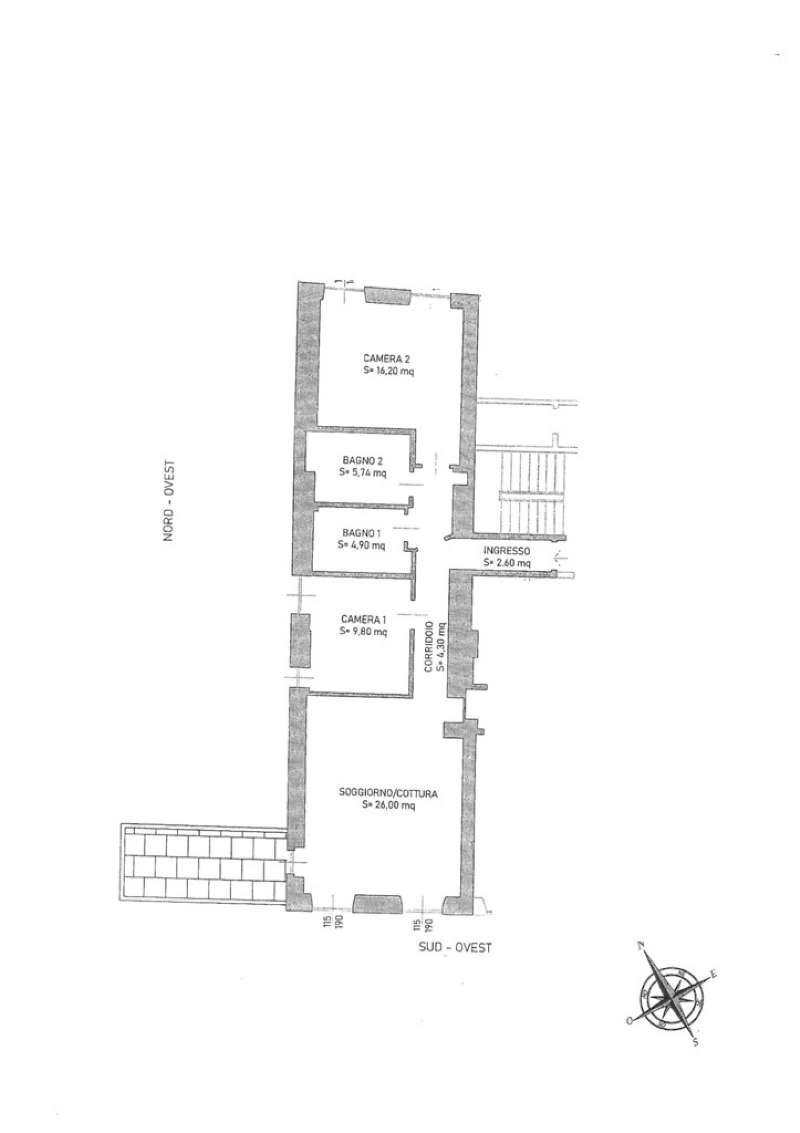 Planimetria - Quadrilocale via Vittorio Veneto, Chiavari - planimetria 1