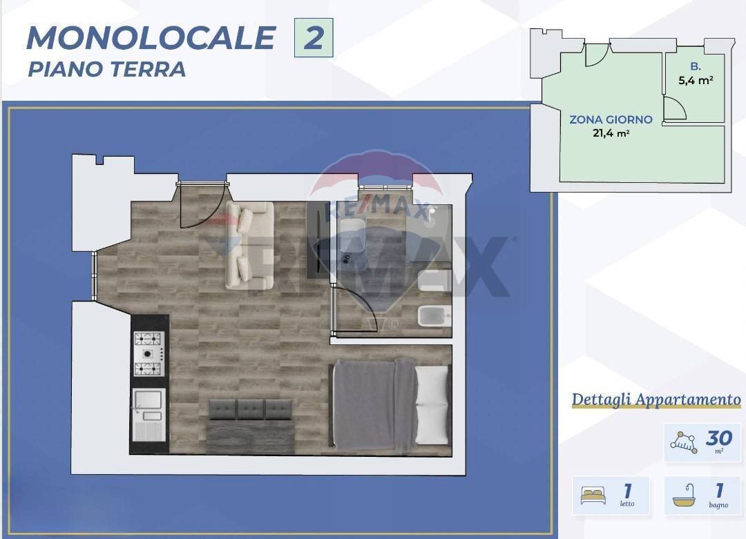 Monolocale via roma, 73 
 Treviolo, Treviolo - foto 2