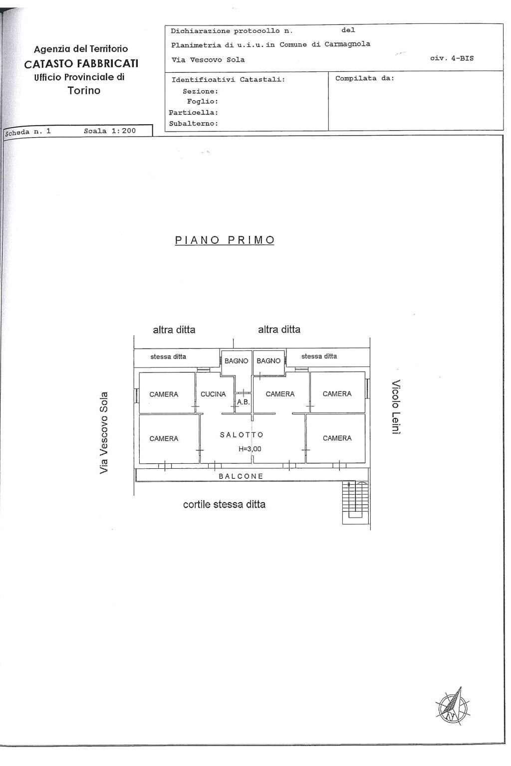 Villa via Pietro Sola Vescovo, 4, Carmagnola - planimetria 1