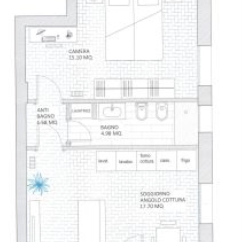 Trilocale Via Misa, 44, Bologna (zona Fossolo) - planimetria 1