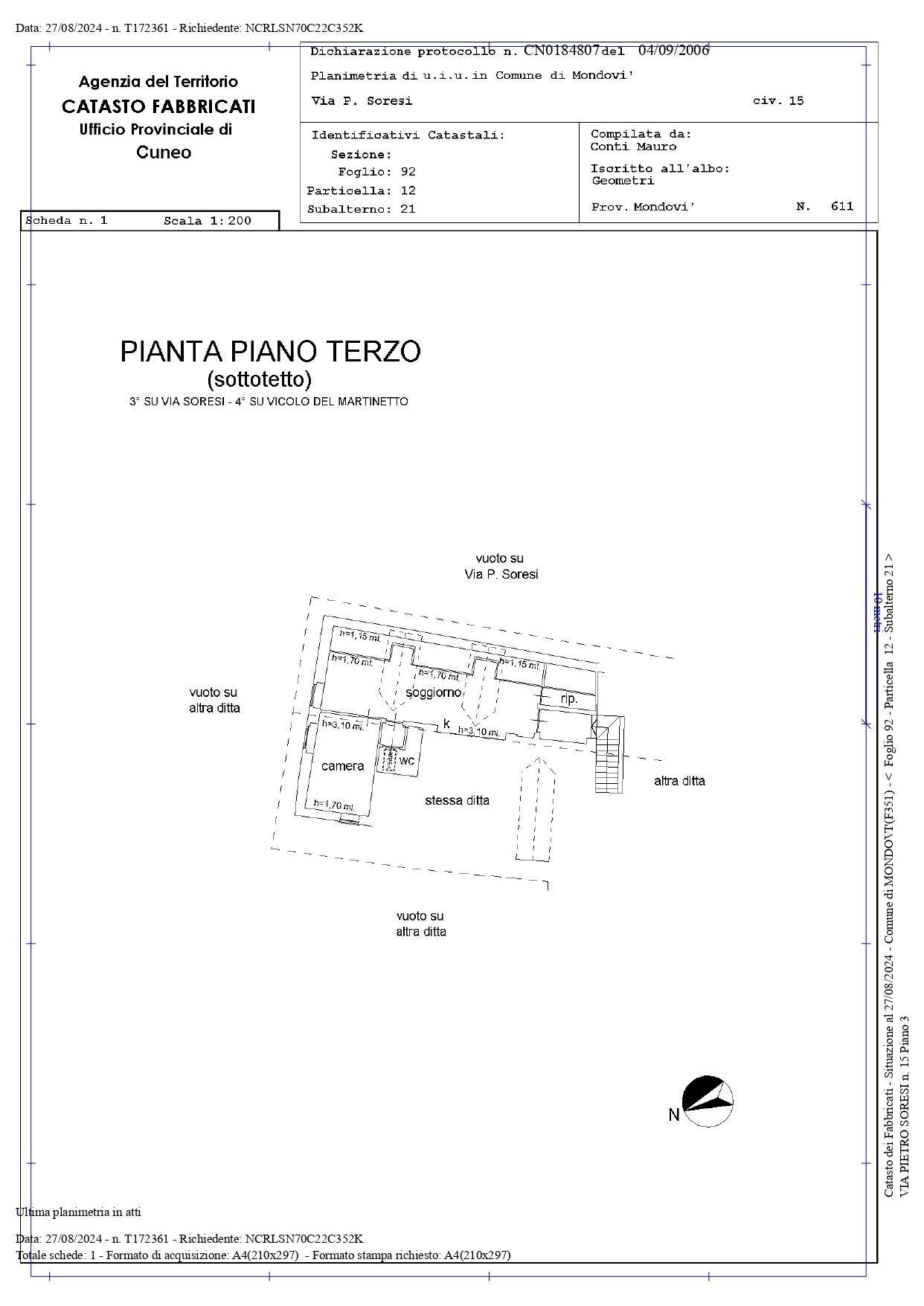 piantina - Two-room apartment via Soresi
 
15, Mondovì - floor plans 1