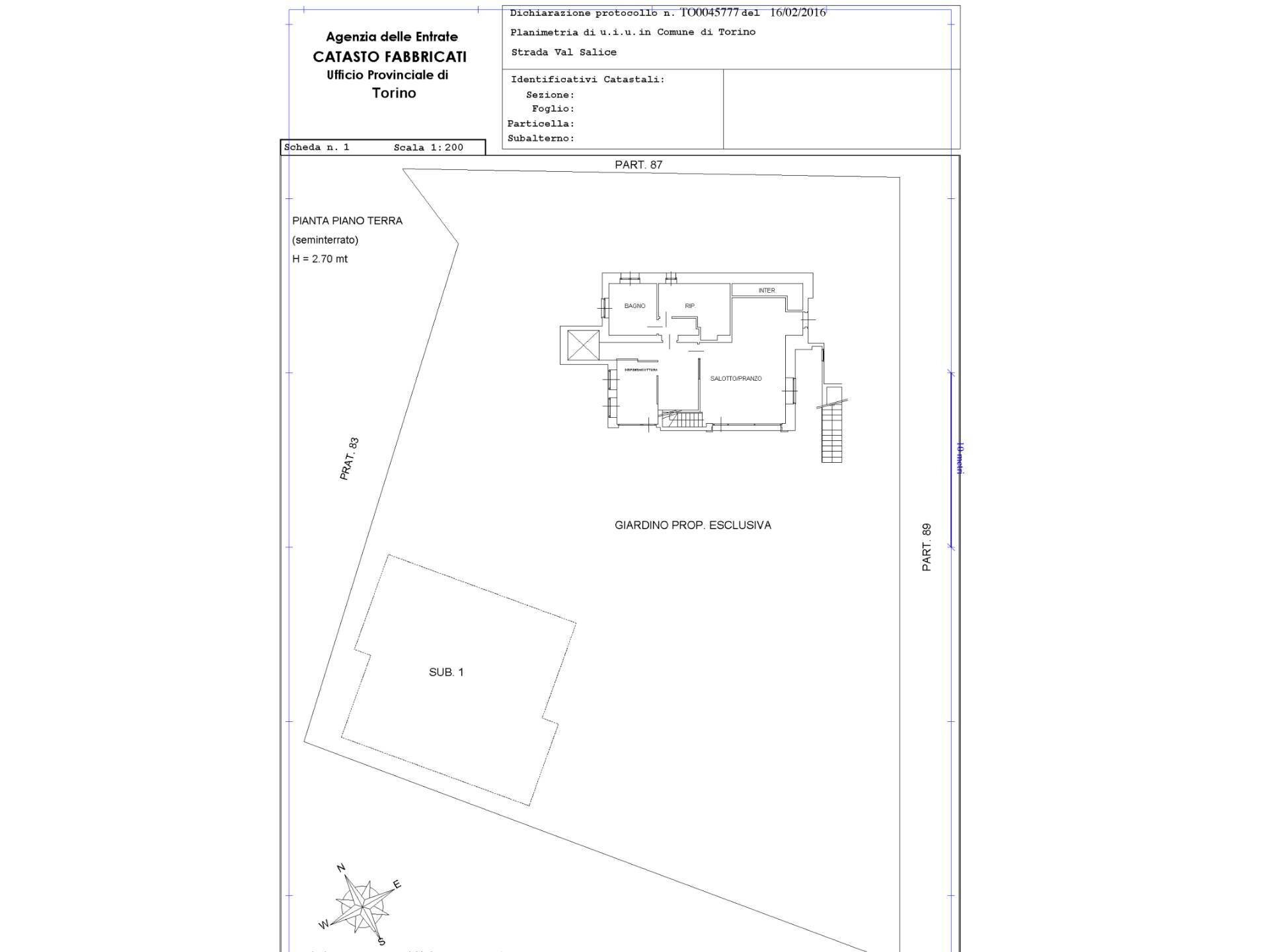 Foto 32 - Villa Strada Val Salice
 
31, Torino - planimetria 1