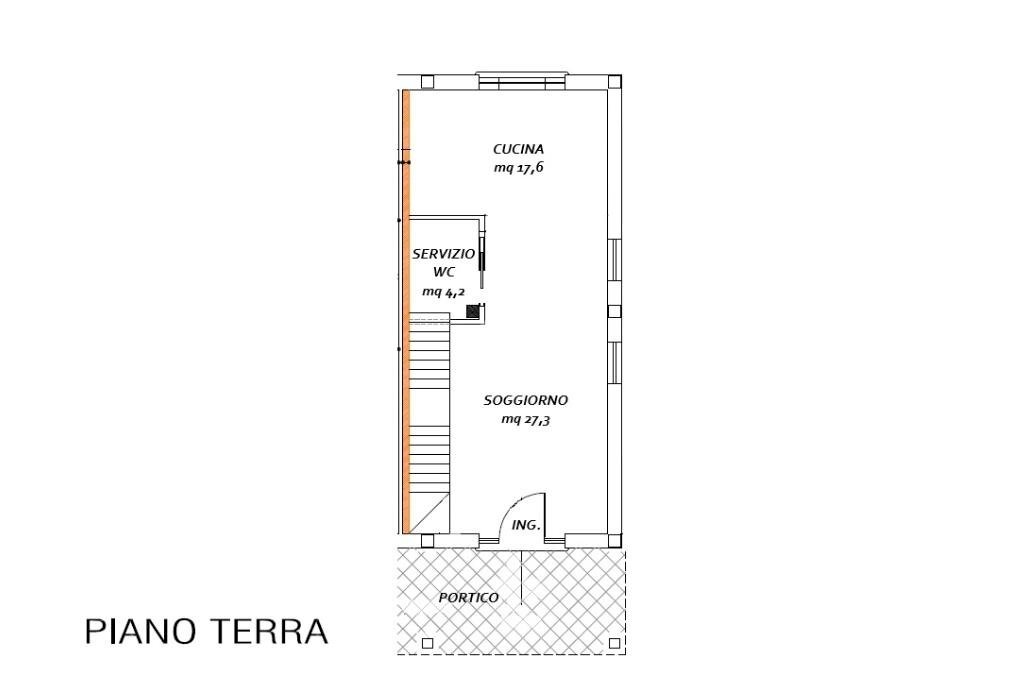 Porzione di casa Via Ferrara, Poggio Renatico - planimetria 1