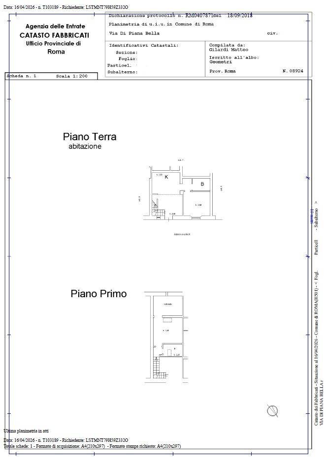 Foto 21 - Trilocale via di piana bella, Roma - planimetria 1