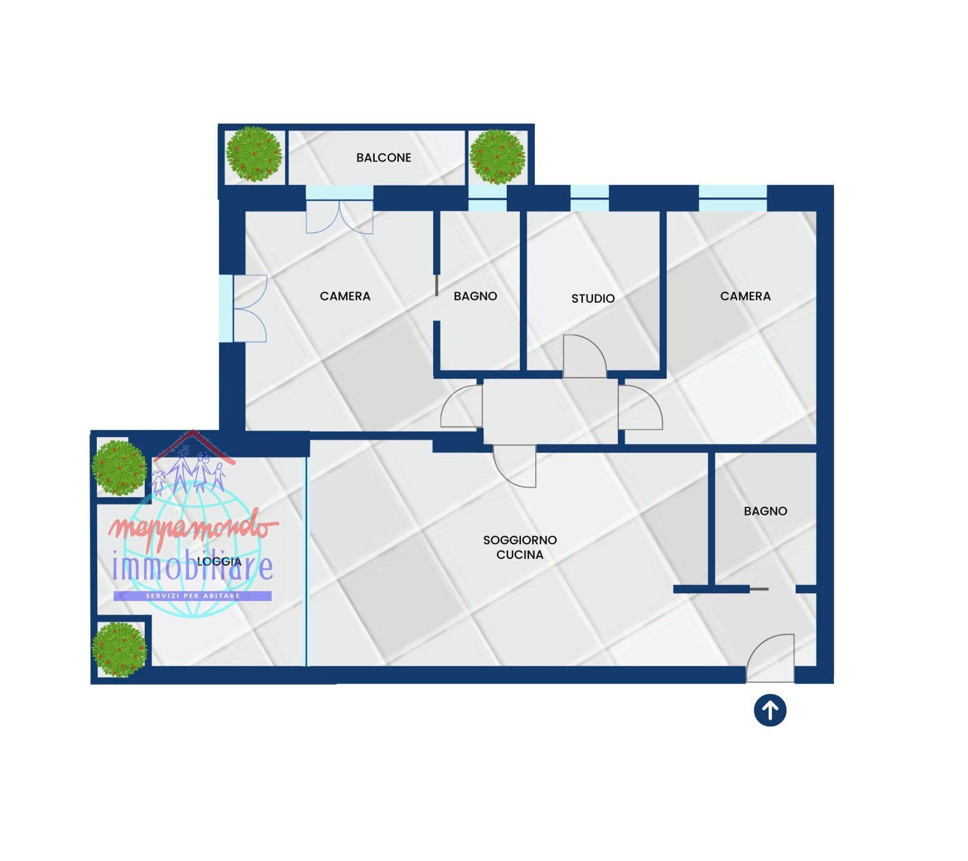 Foto 8 - Appartamento VIA BAZZANE
 
2, Calderara di Reno - planimetria 1