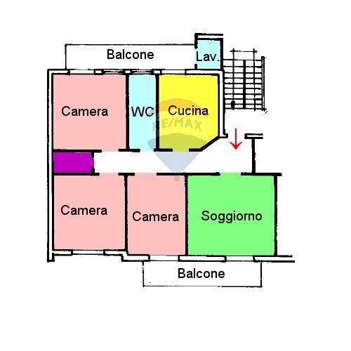 Pianta 2D - Four-room apartment Corso San Vito
 
63, Mascalucia - floor plans 1