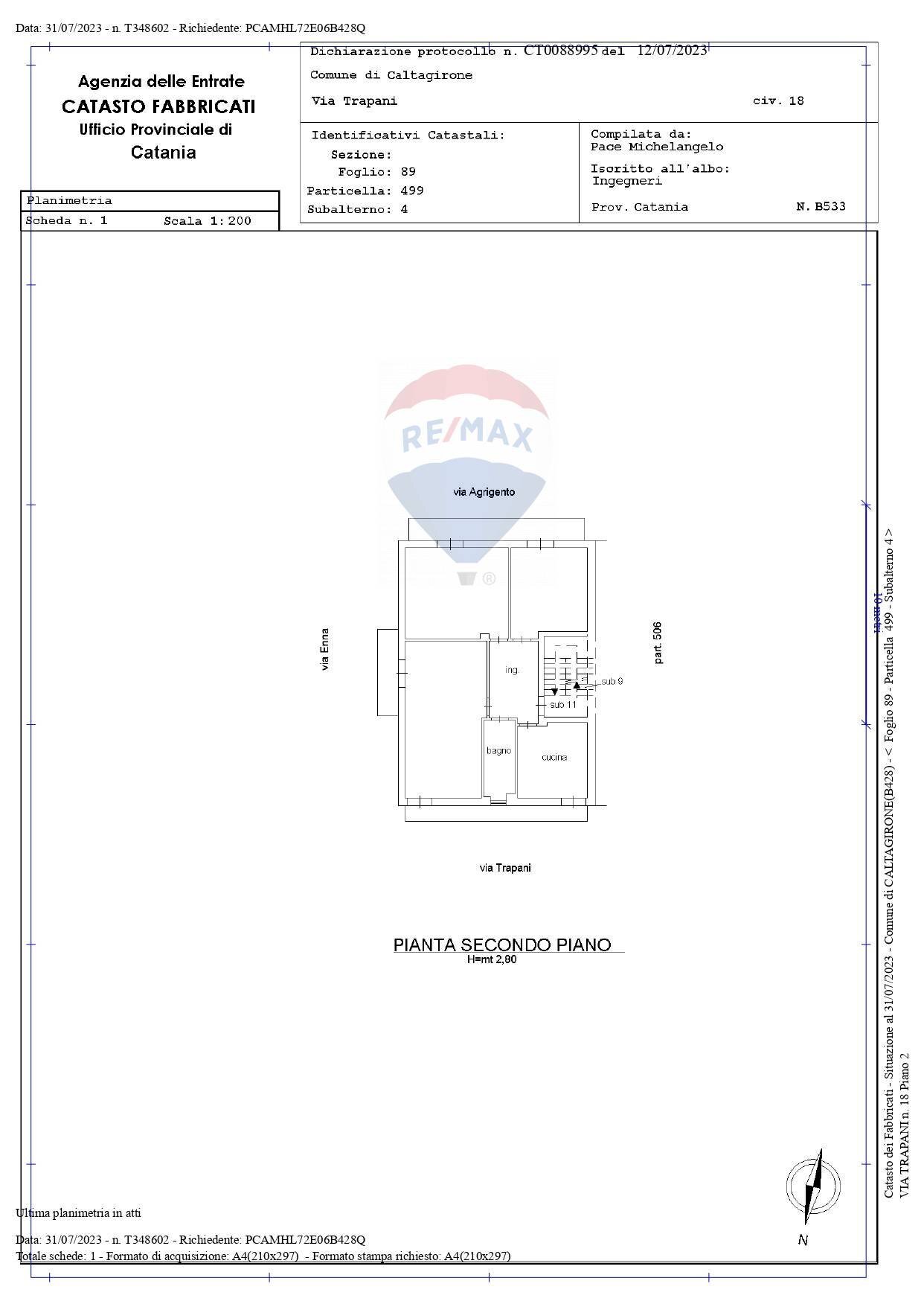 Pianta 2D - Appartamento VIA TRAPANI
 
18, Caltagirone - planimetria 1