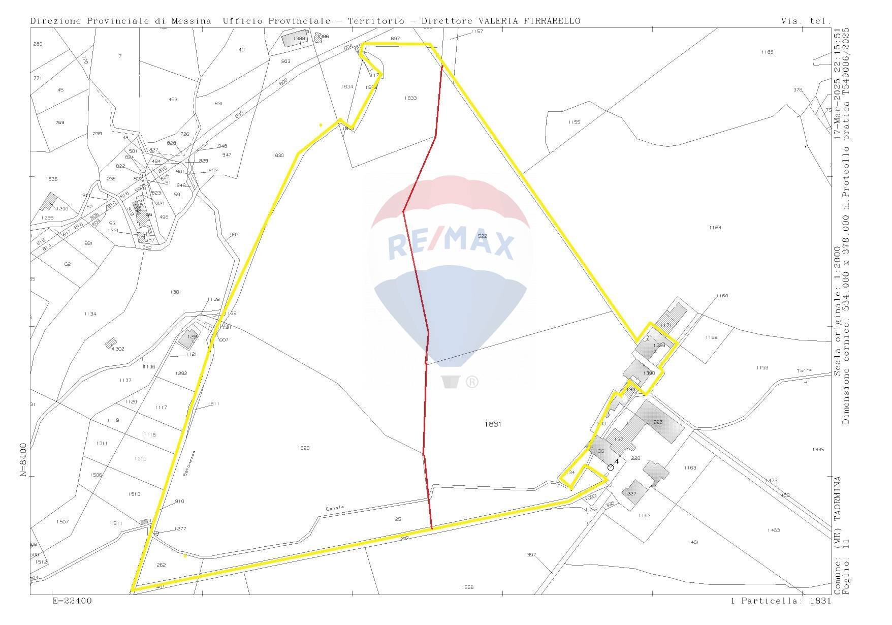 Pianta 2D - Terreno agricolo C.da Fiascara, Taormina - planimetria 1