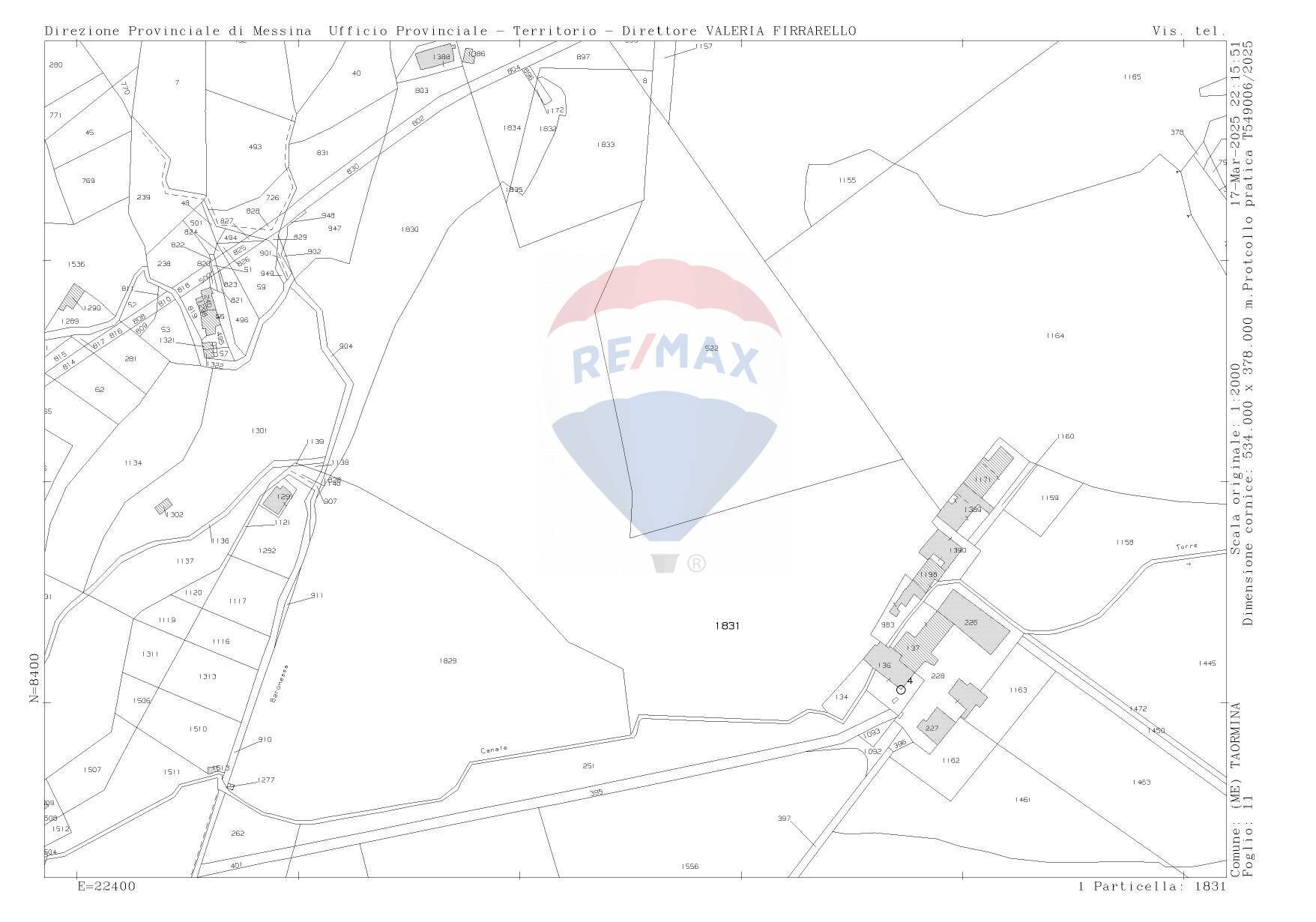 Pianta 2D - Terreno agricolo C.da Fiascara, Taormina - planimetria 1