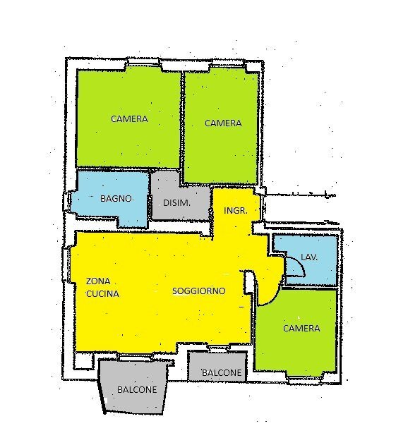 Four-room apartment Cuneo (neighborhood Donatello) - floor plans 1