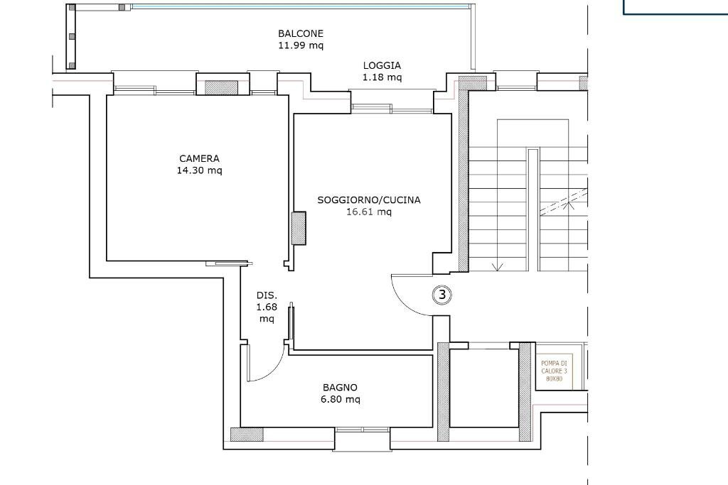 Two-room apartment Via Giacomo Lettieri, Rimini - floor plans 1